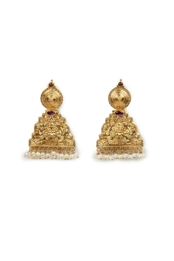 Yadavi Earring - 925 silver gold polish
