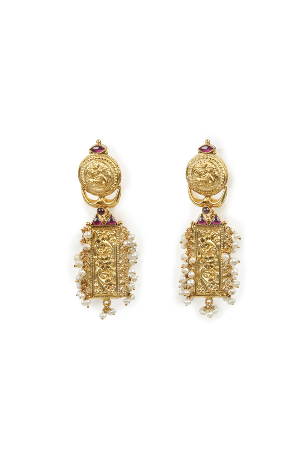 Yagavi Earring - 925 silver gold polish