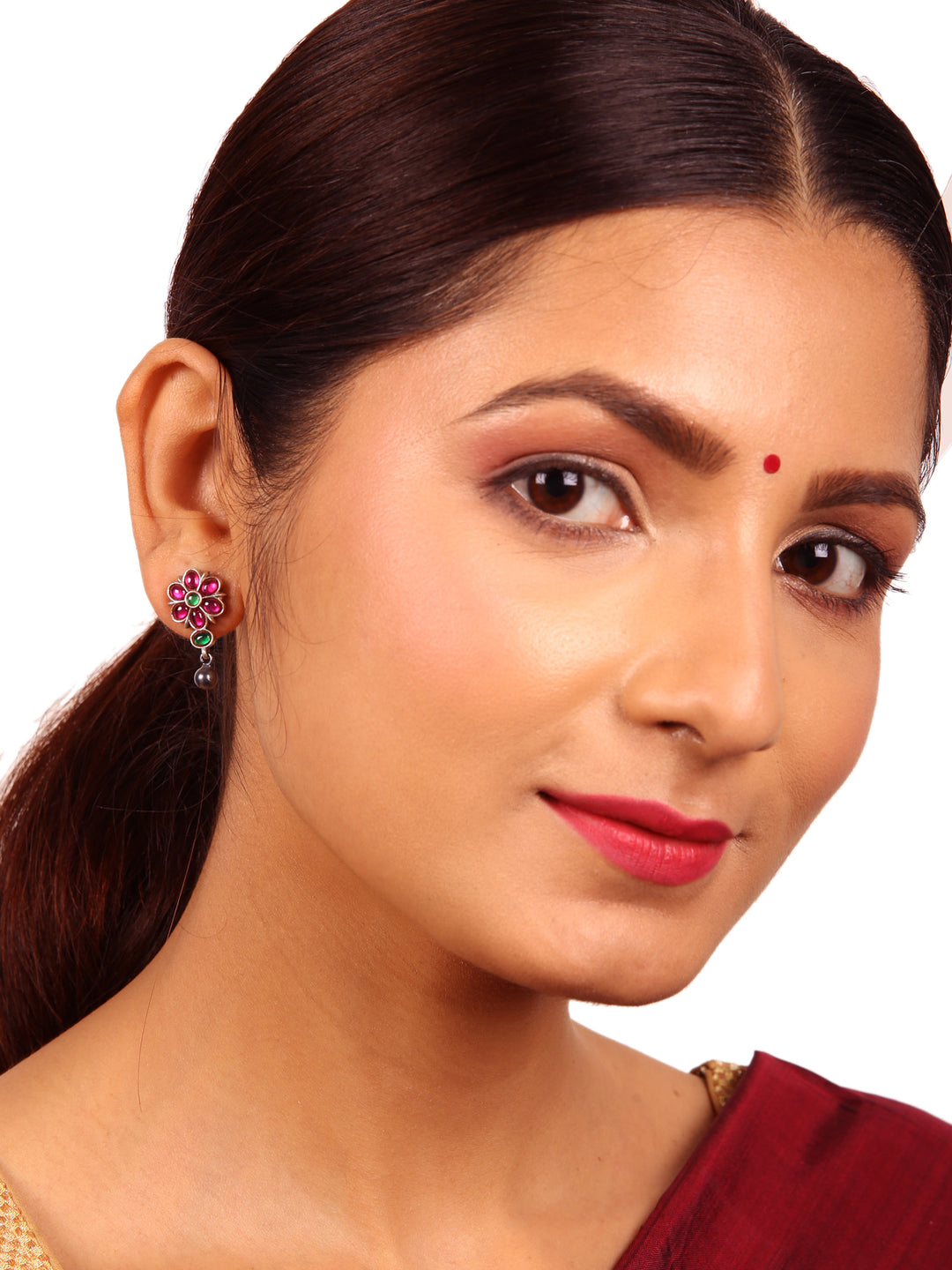 Yajna Stud - 925 silver oxidized - Earrings