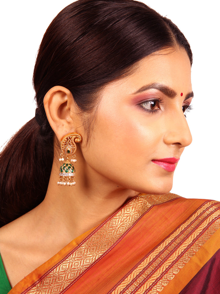 Yara Jhumka Earring - 925 silver gold polish