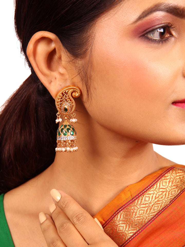 Yara Jhumka Earring - 925 silver gold polish