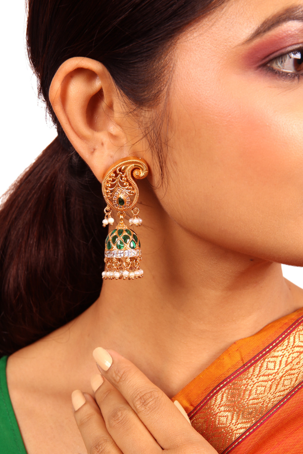 Yara Jhumka Earring - 925 silver gold polish