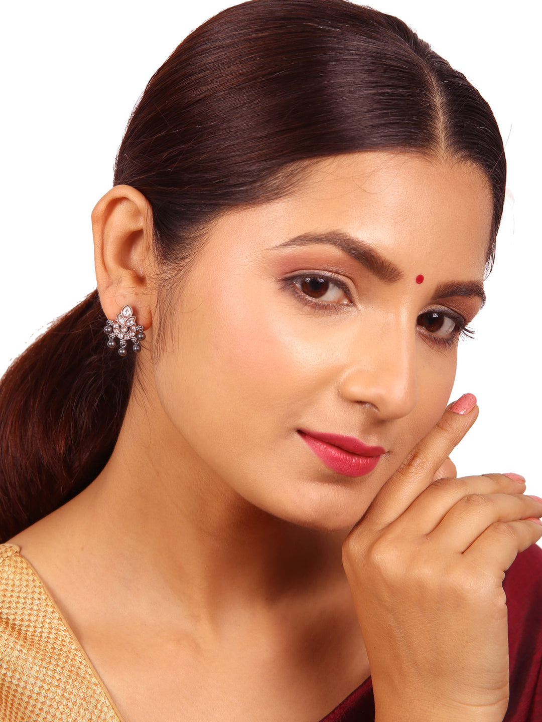 Yashita Stud - 925 silver oxidized - Earrings
