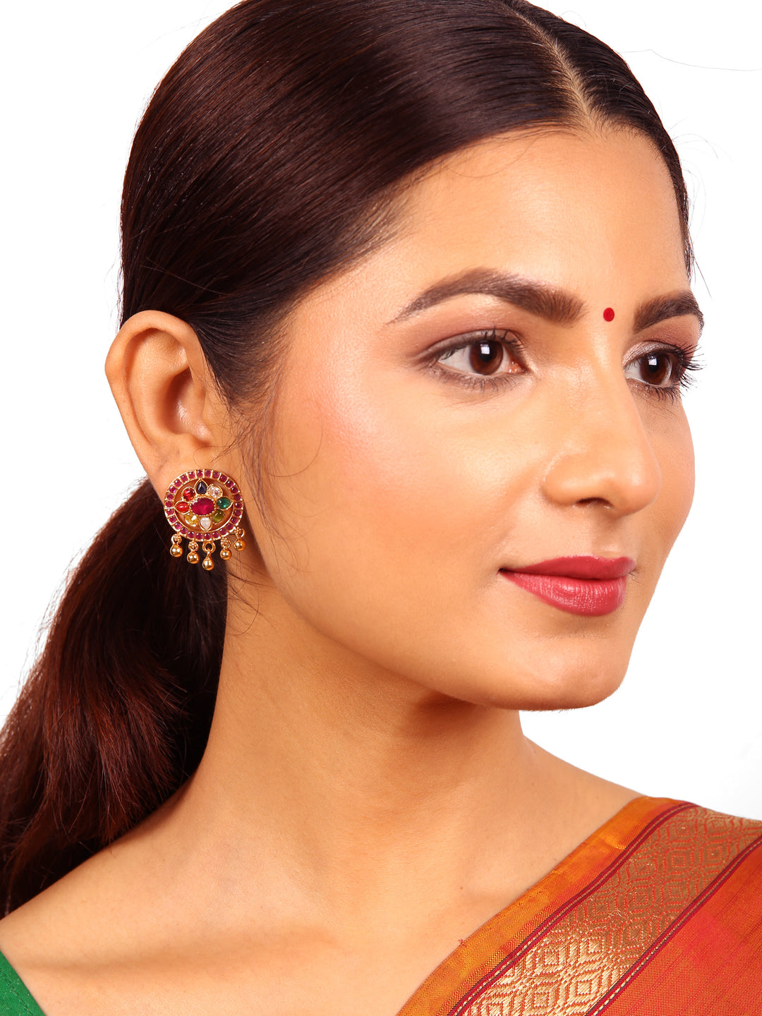 Yuga Navarathna Stud - 925 silver gold polish