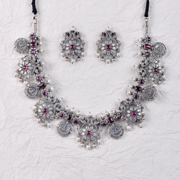 Yuktha Necklace - 925 oxidized silver