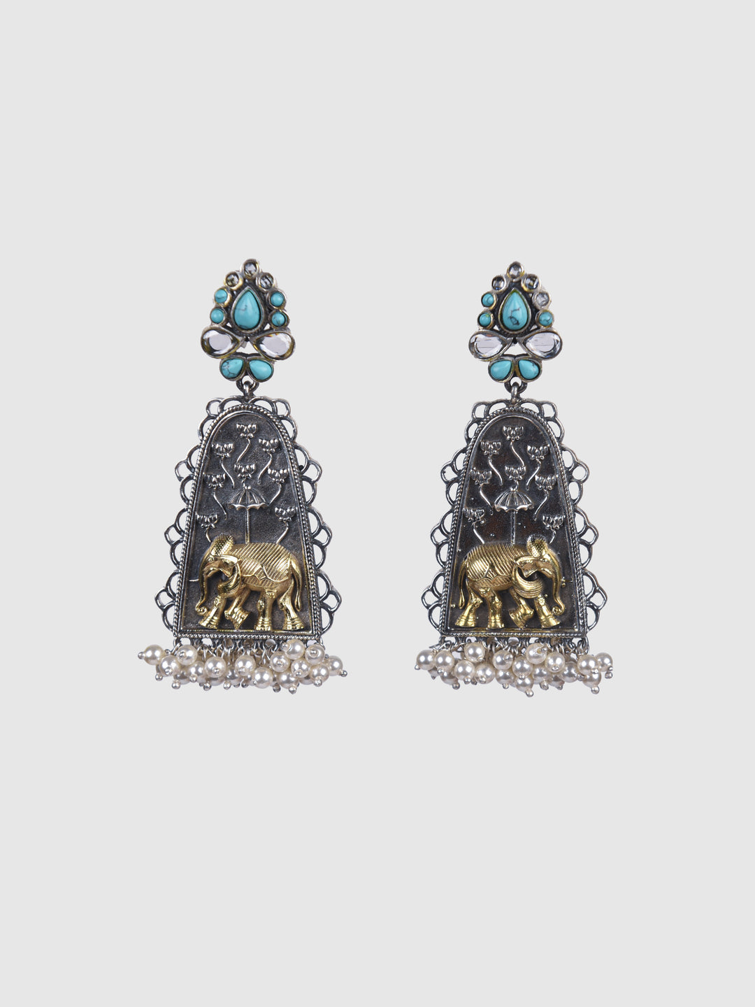 Ekiya contemporary dual-tone 925 silver Earring