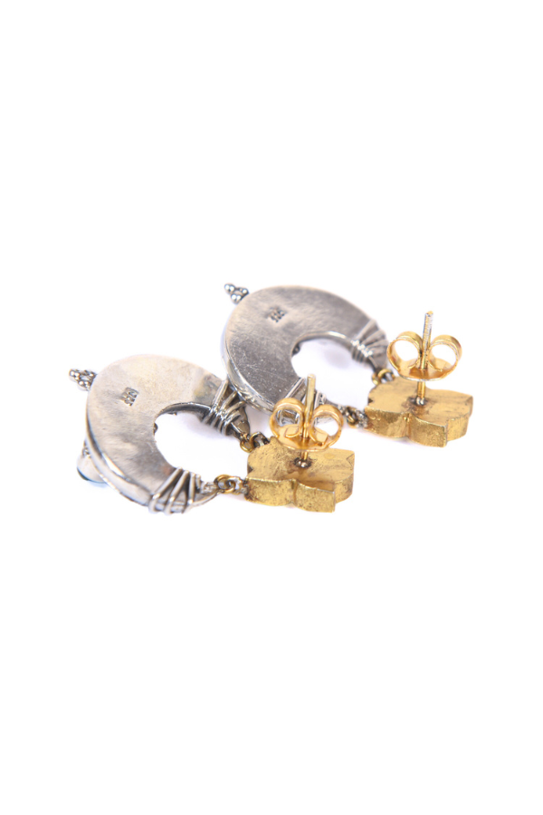 Chandini contemporary dual-tone 925 silver earring