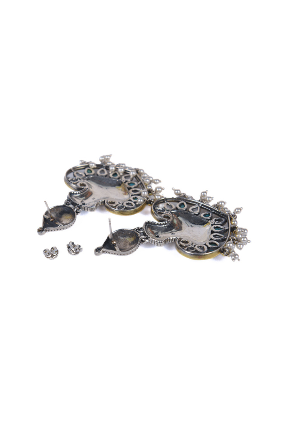 Punitha contemporary dual-tone 925 silver earring