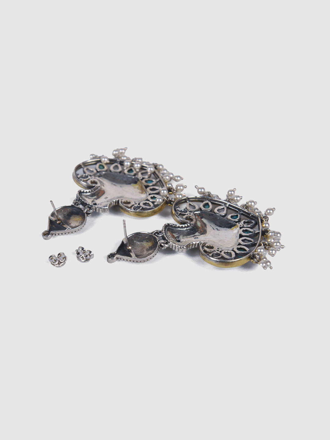 Punitha contemporary dual-tone 925 silver earring