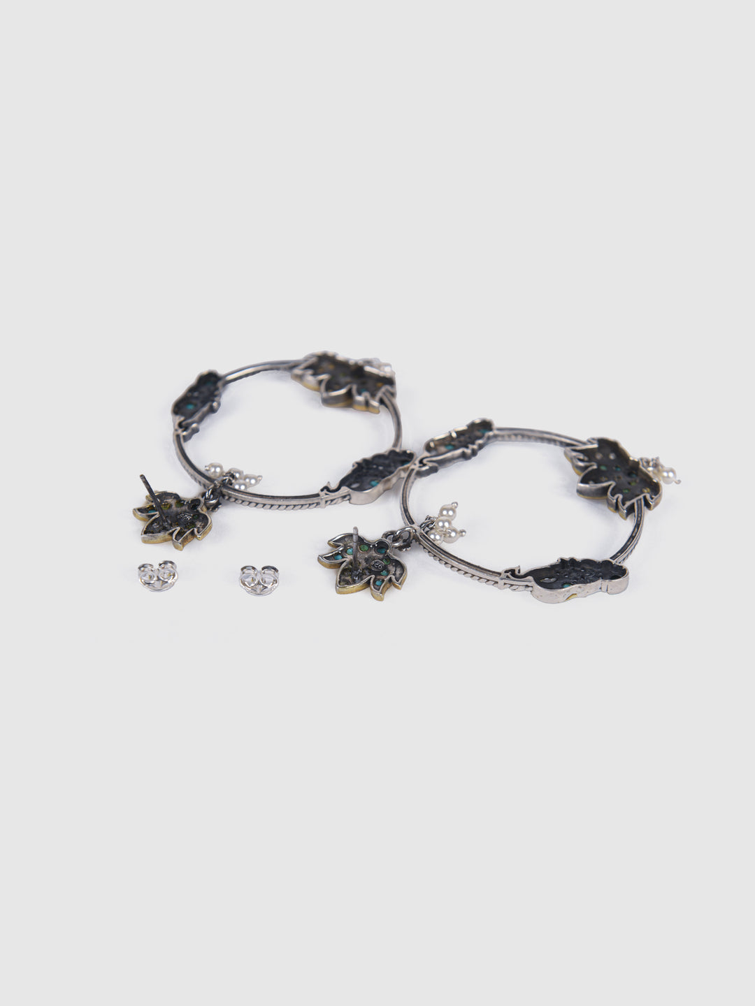 Falguni contemporary dual-tone 925 silver earring