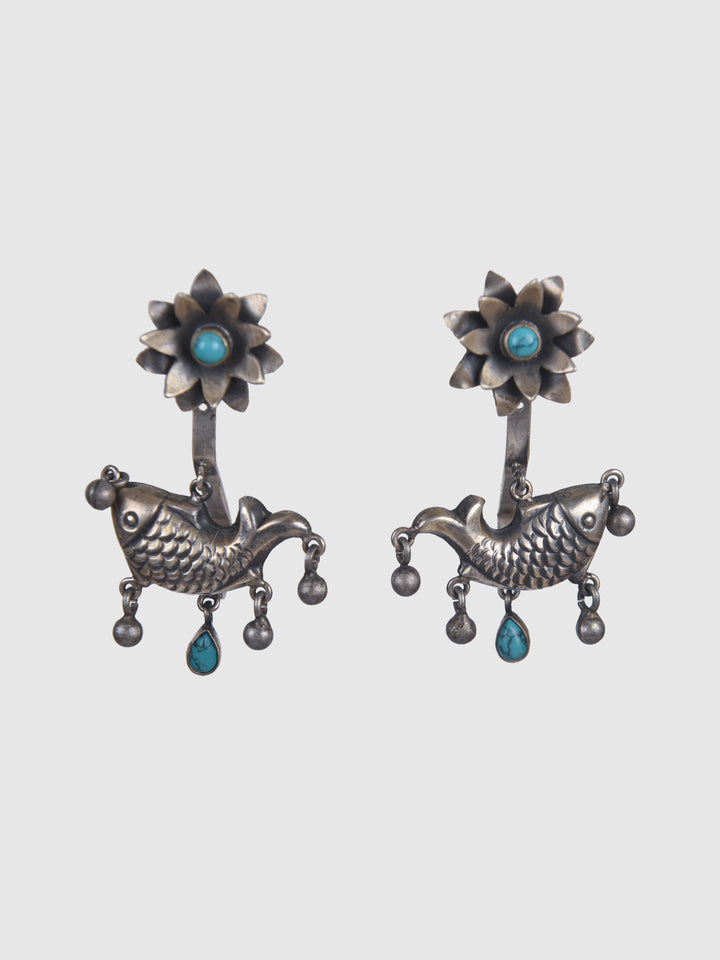 Jagrati contemporary oxidized 925 silver Earring
