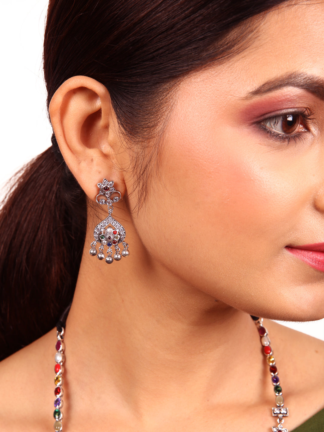 Gopika Navarathna Necklace - 925 silver oxidized