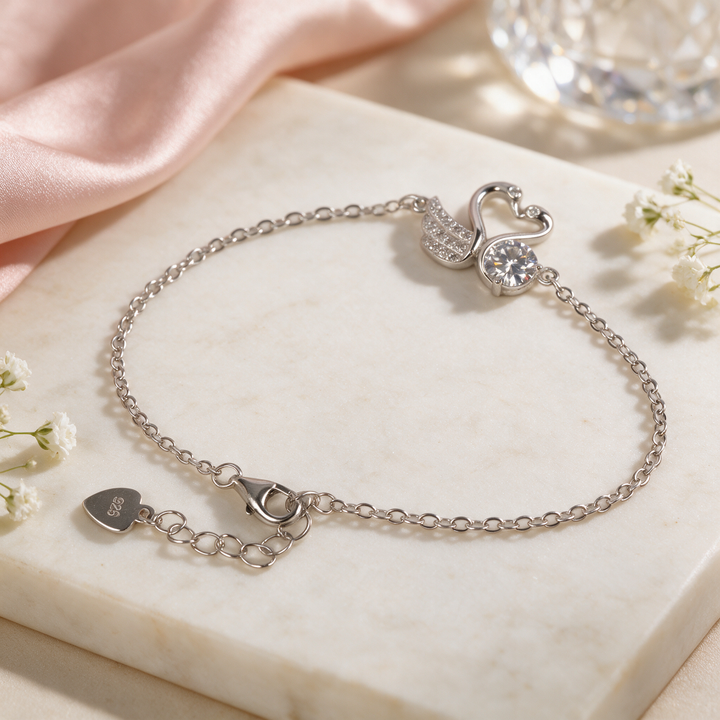 Forever Swans Silver Bracelet