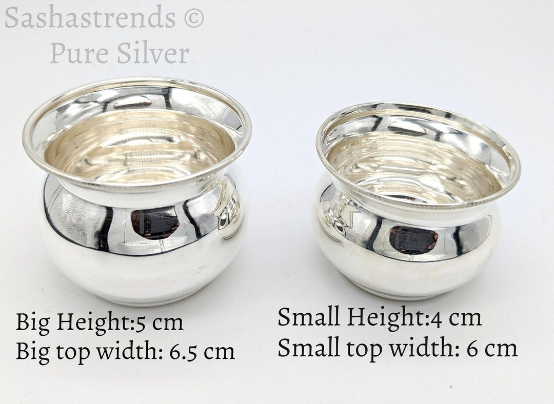 925 sterling silver pooja bowl, small and big