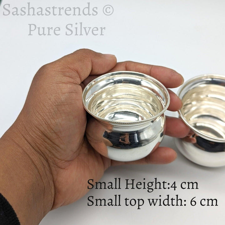 Pure silver bowl- Silver gift items- Silver Pooja Items for Home, Return Gift for Navarathri, Wedding, and Housewarming