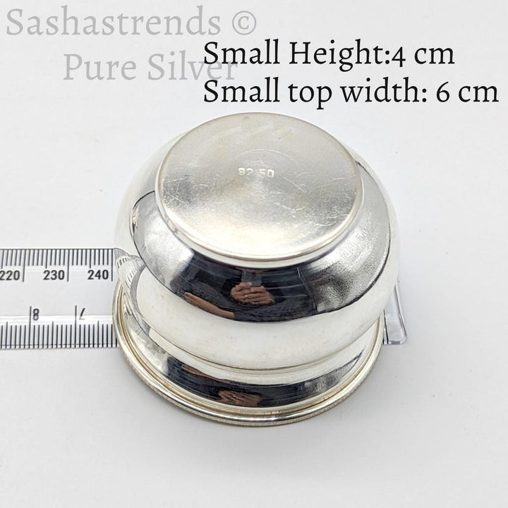 Pure silver bowl- Silver gift items- Silver Pooja Items for Home, Return Gift for Navarathri, Wedding, and Housewarming
