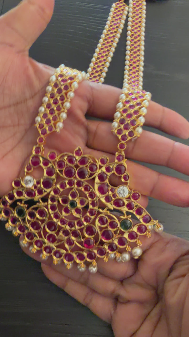 Pearl Haram - 925 Silver Gold Polish - Bharatanatyam Necklace