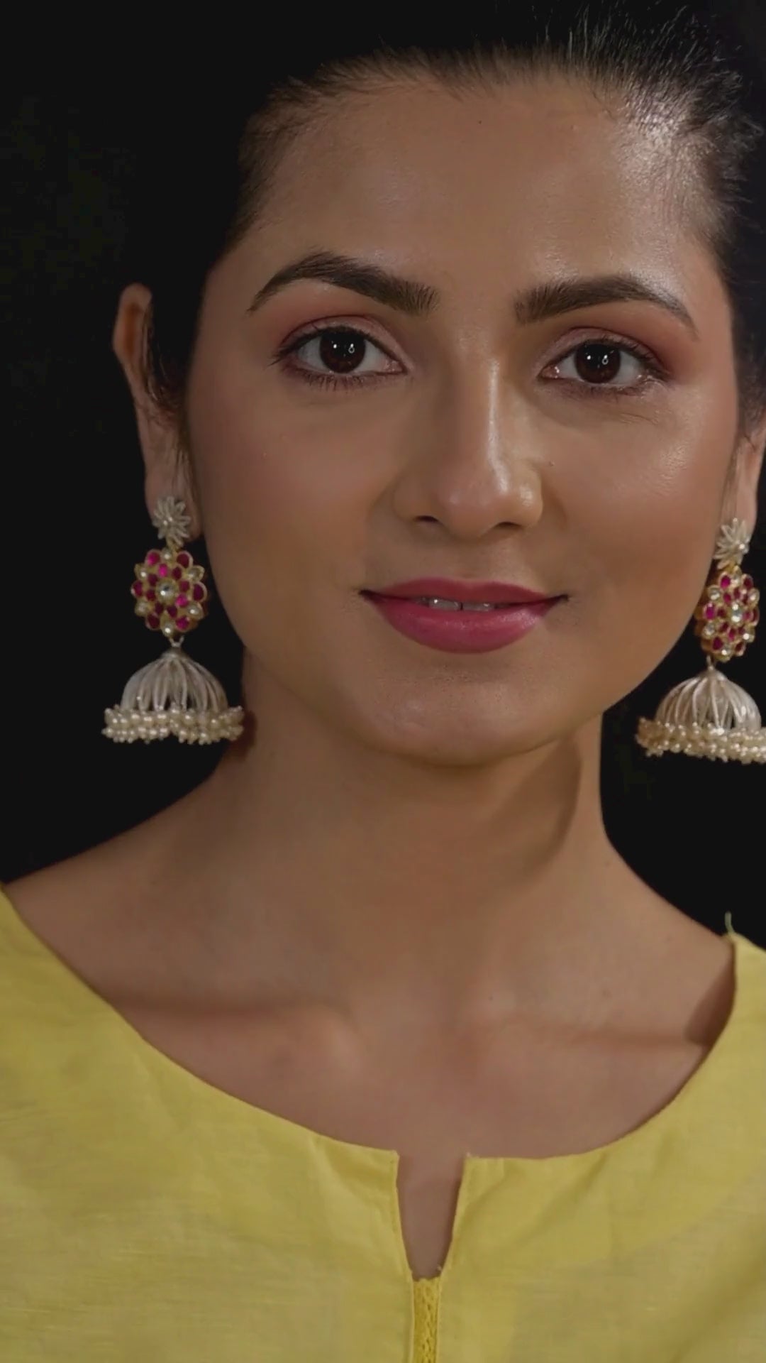 Sendhoor contemporary dual-tone 925 silver Jhumka