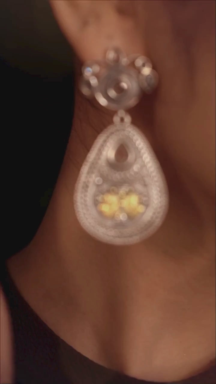 Shalika 925 silver contemporary dual-tone Earrings