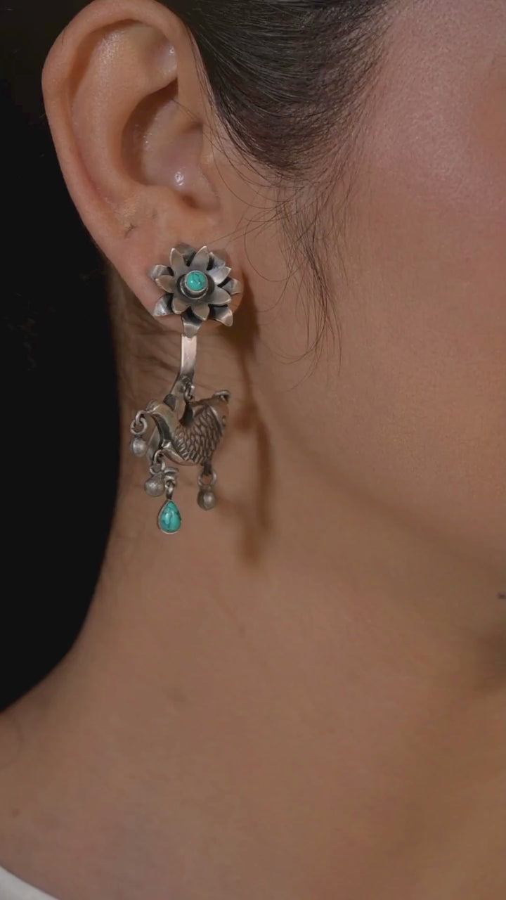Jagrati contemporary oxidized 925 silver Earring