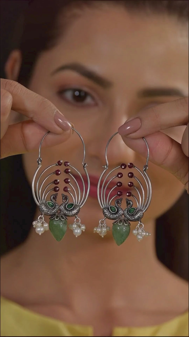 Swara 925 silver oxidized earring