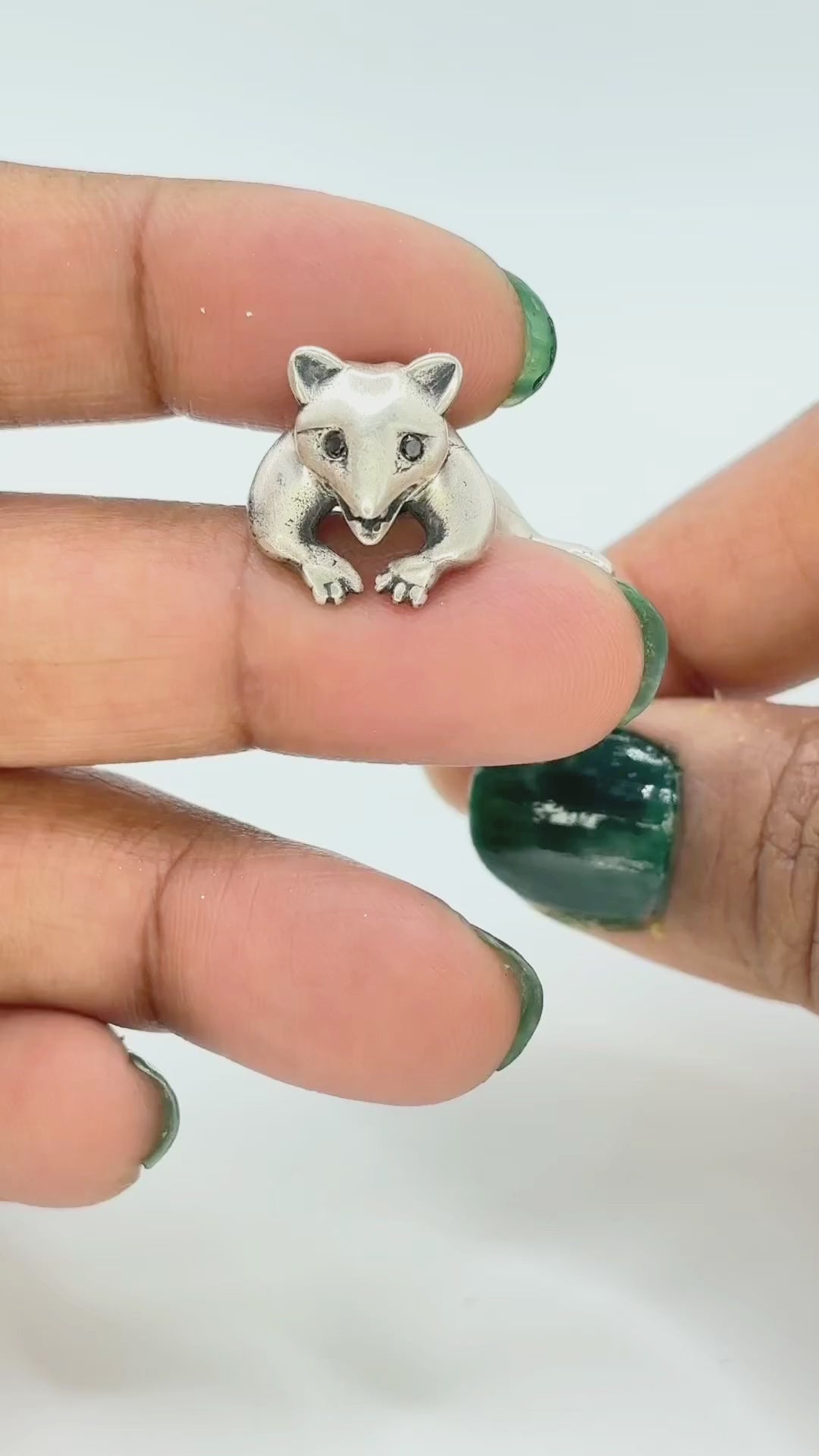 Possum Stud - 925 silver oxidized