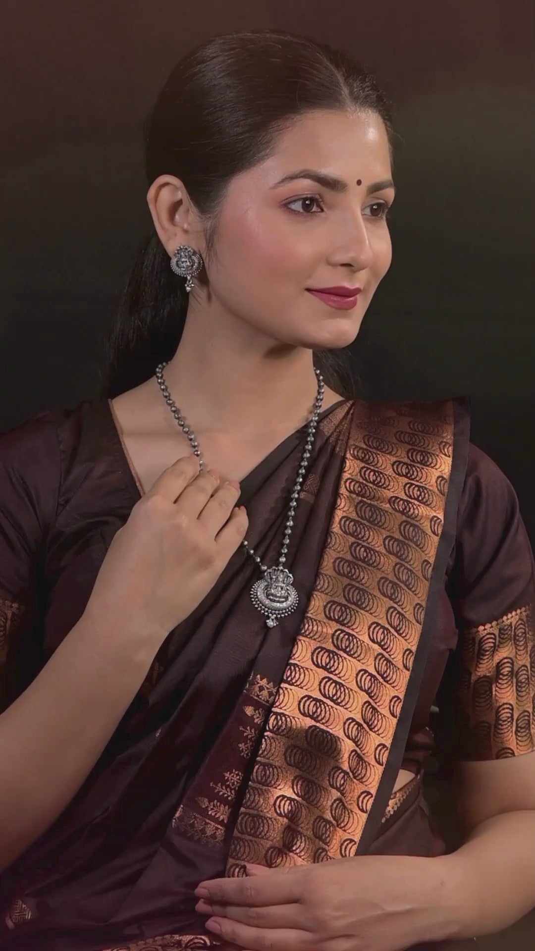Purna NagaLakshmi necklace -925 Oxidized silver