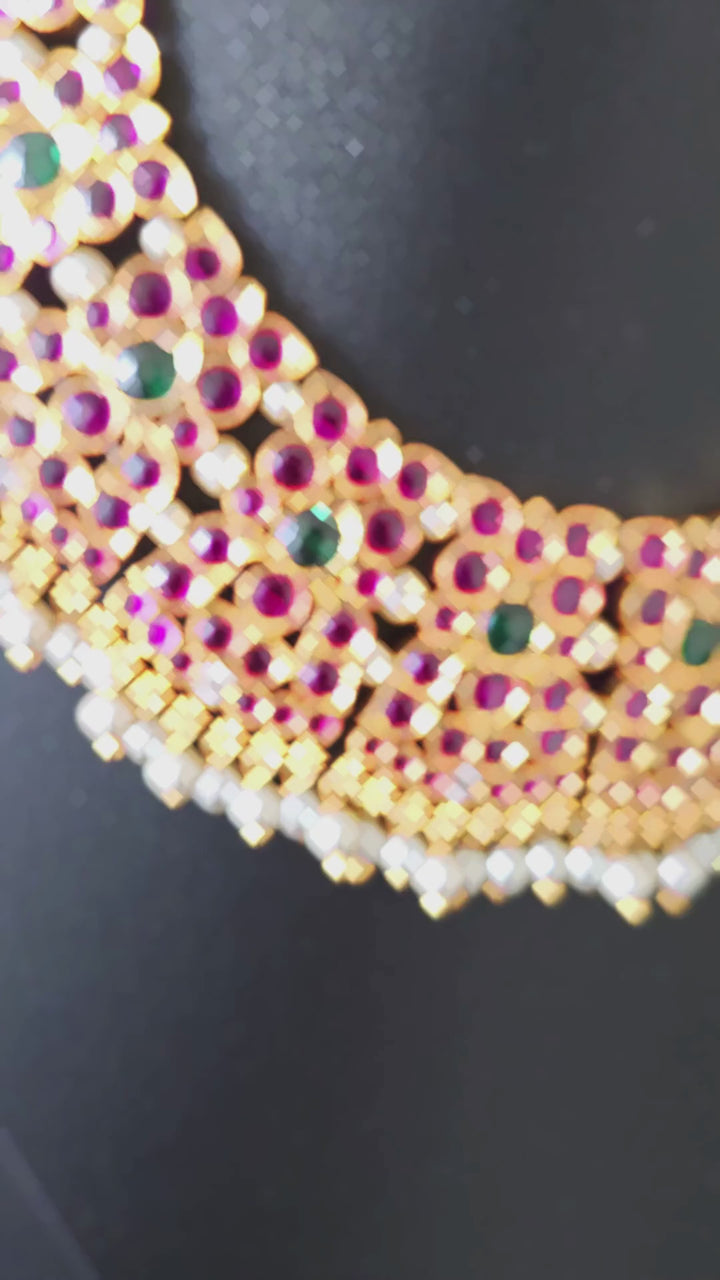 Tradition Bharatanatyam Necklace - 925 silver gold polish