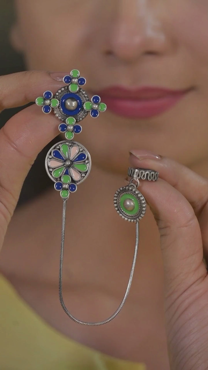 Tantra 925 silver oxidized earring