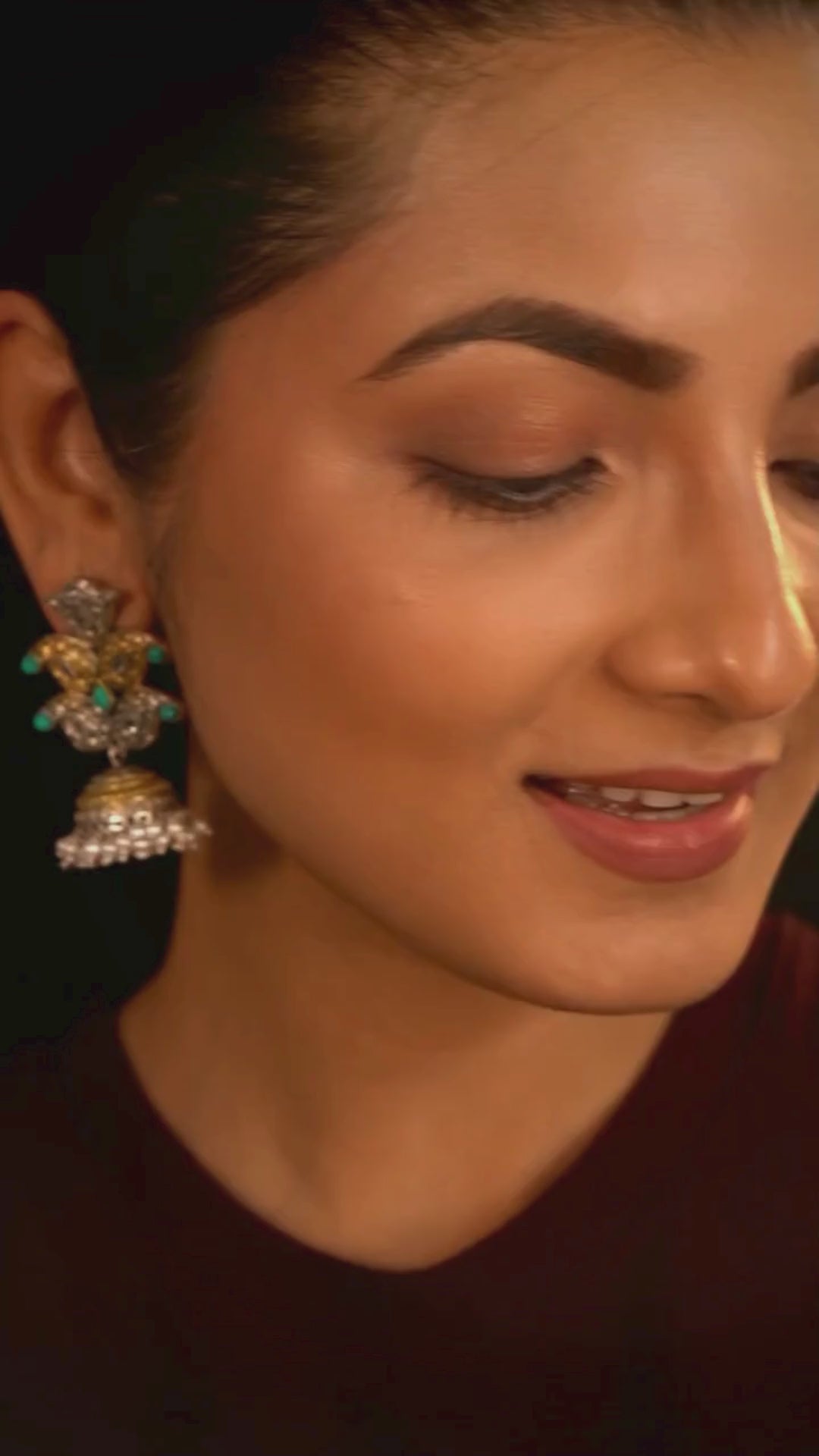 Shefali 925 silver contemporary dual-tone Jhumka