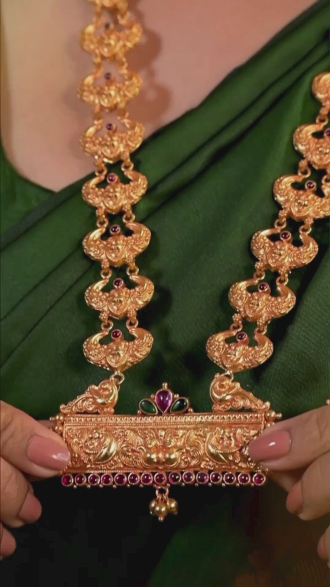 Vidhushi Necklace - 925 silver gold polish