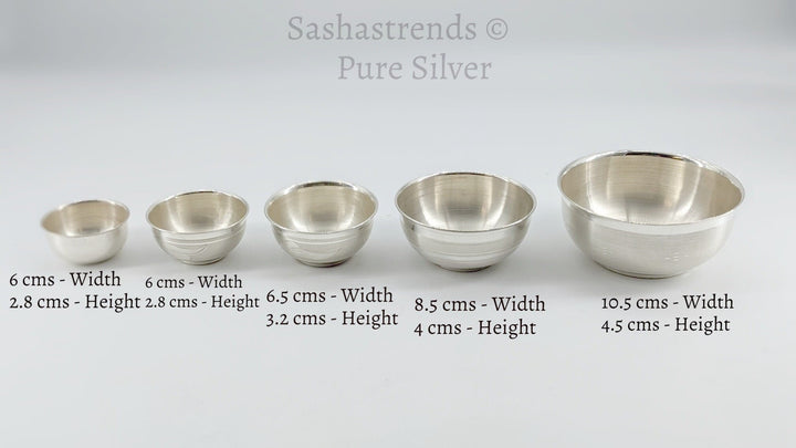 925 Pure silver small bowl -Pure silver gift items- silver pooja items for home, return gift for navarathri, wedding & housewarming