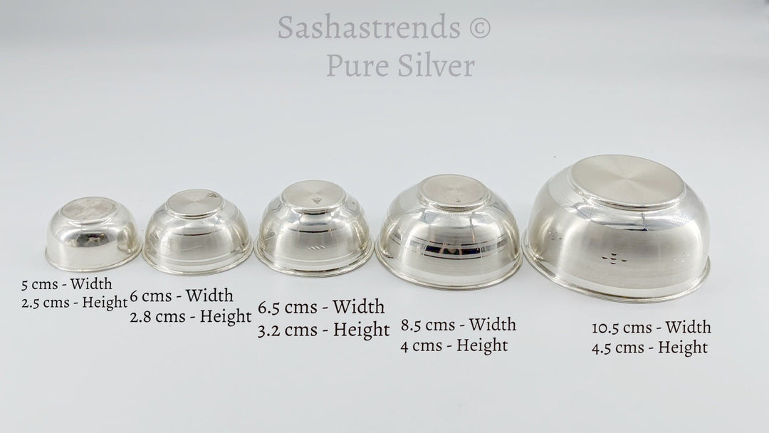 925 Pure silver small bowl -Pure silver gift items- silver pooja items for home, return gift for navarathri, wedding & housewarming