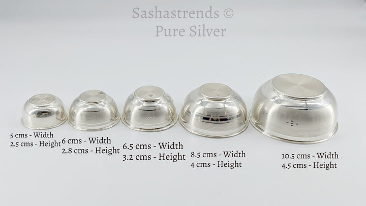 925 Pure silver small bowl -Pure silver gift items- silver pooja items for home, return gift for navarathri, wedding & housewarming