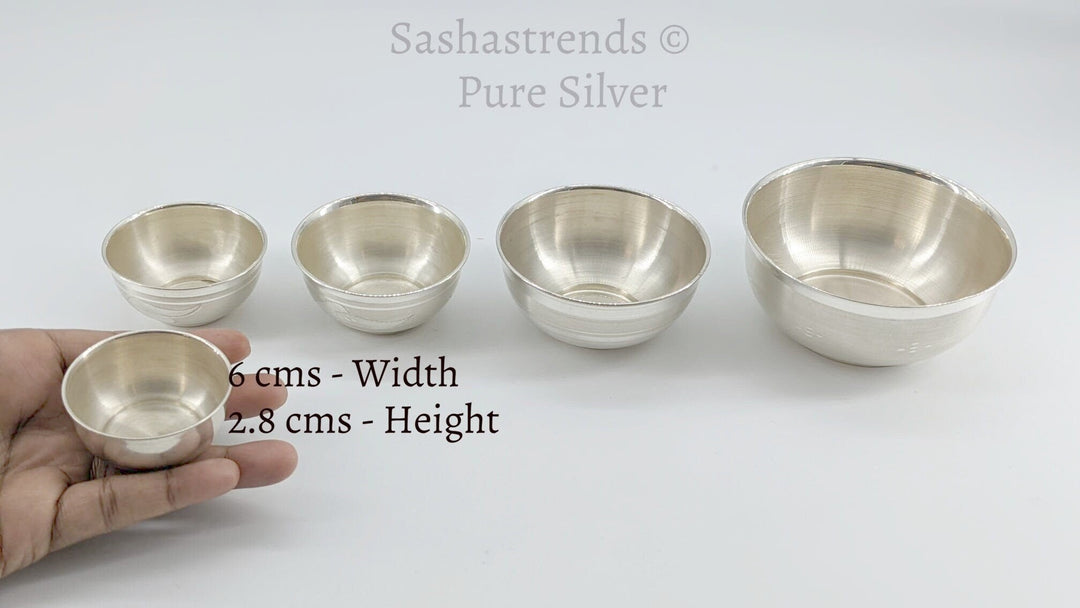 925 Pure silver small bowl -Pure silver gift items- silver pooja items for home, return gift for navarathri, wedding & housewarming