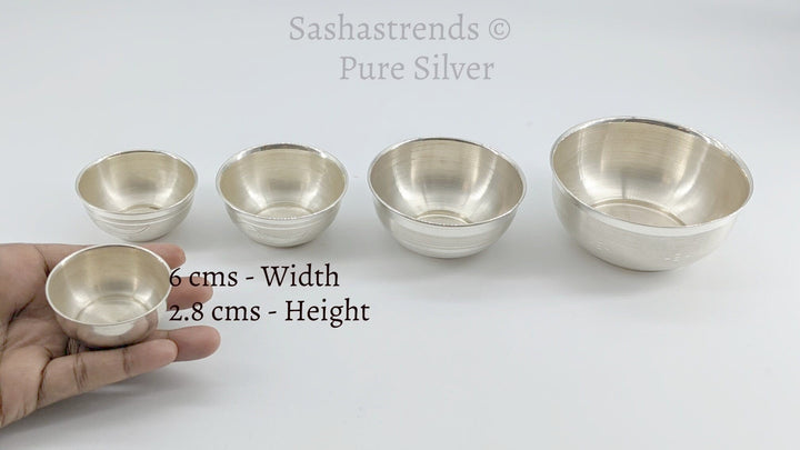 925 Pure silver small bowl -Pure silver gift items- silver pooja items for home, return gift for navarathri, wedding & housewarming