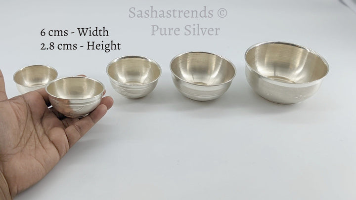 925 Pure silver small bowl -Pure silver gift items- silver pooja items for home, return gift for navarathri, wedding & housewarming