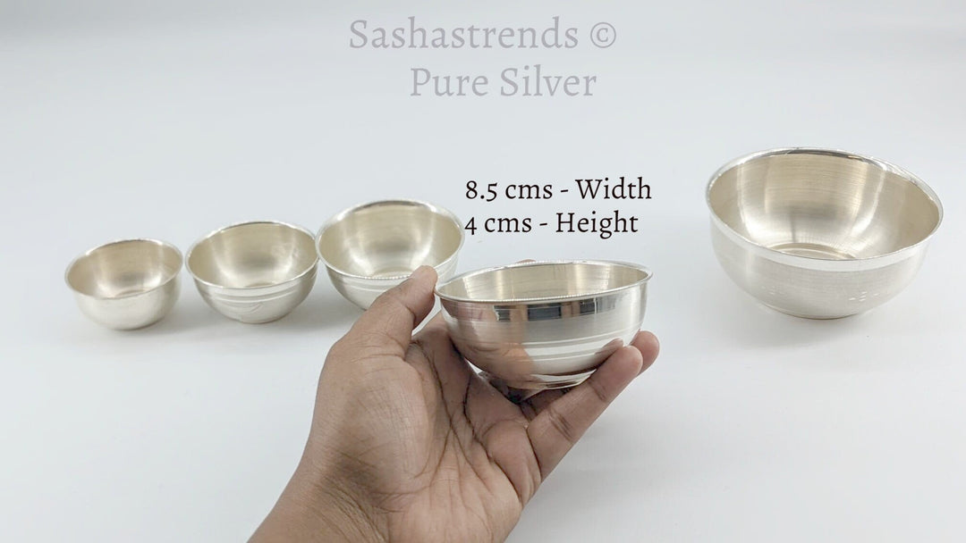 925 Pure silver small bowl -Pure silver gift items- silver pooja items for home, return gift for navarathri, wedding & housewarming
