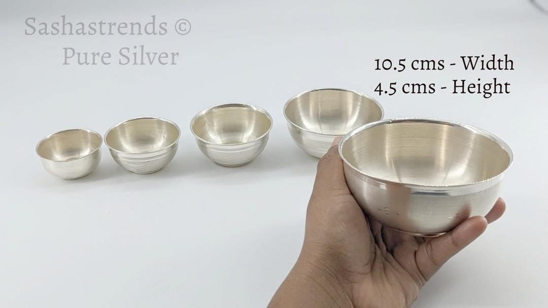 925 Pure silver small bowl -Pure silver gift items- silver pooja items for home, return gift for navarathri, wedding & housewarming