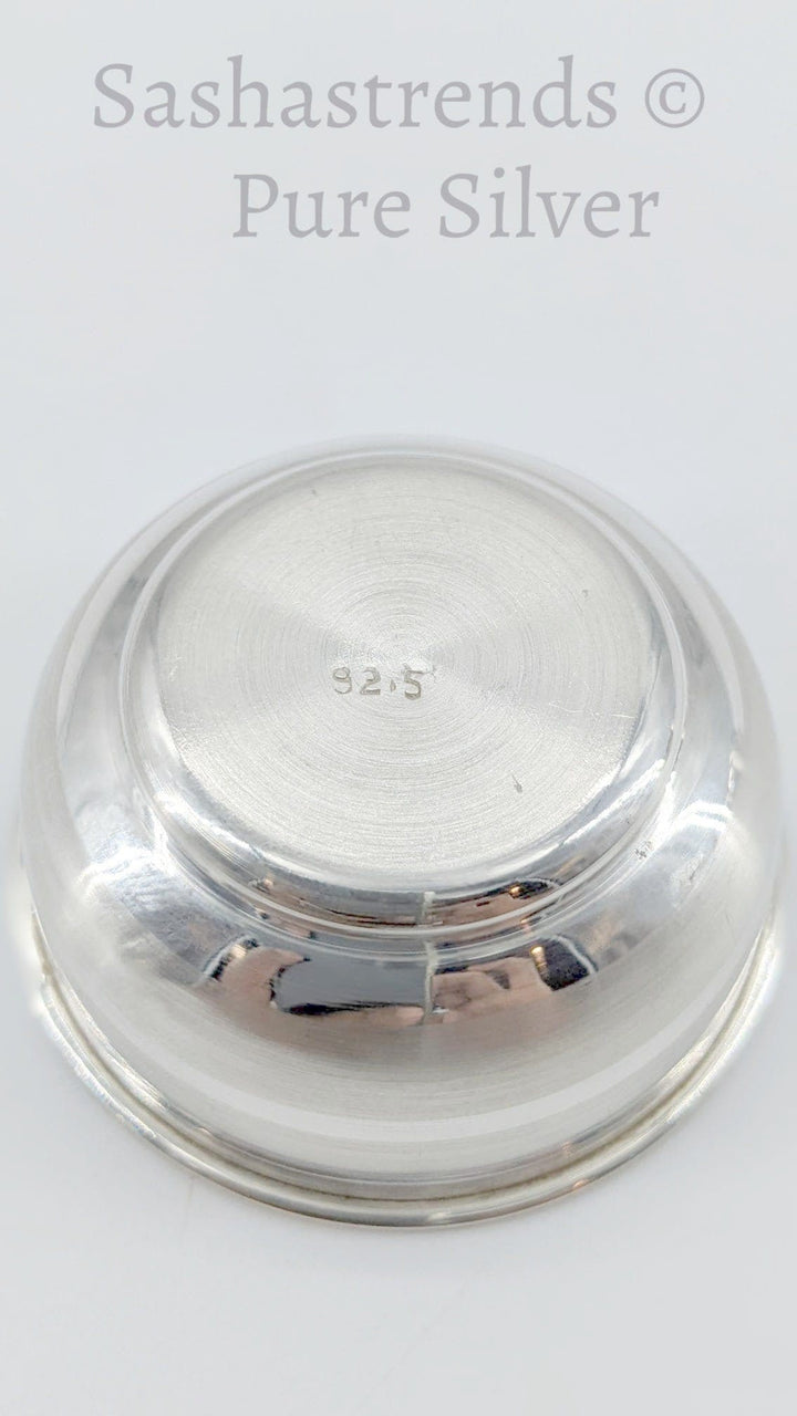 925 Pure silver small bowl -Pure silver gift items- silver pooja items for home, return gift for navarathri, wedding & housewarming