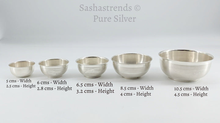 925 Pure silver small bowl -Pure silver gift items- silver pooja items for home, return gift for navarathri, wedding & housewarming