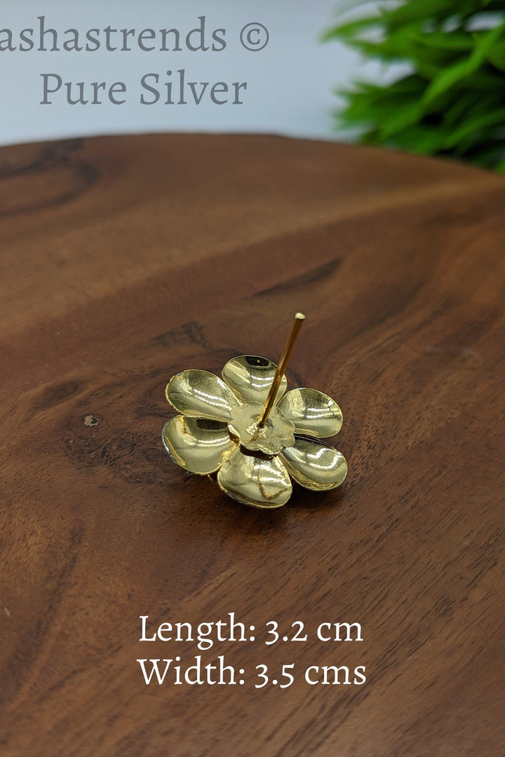 925 Silver pooja flower- gold and silver 2 layered flower -Silver Pooja Items for Home, Return Gift for Navarathri, Wedding, & Housewarming