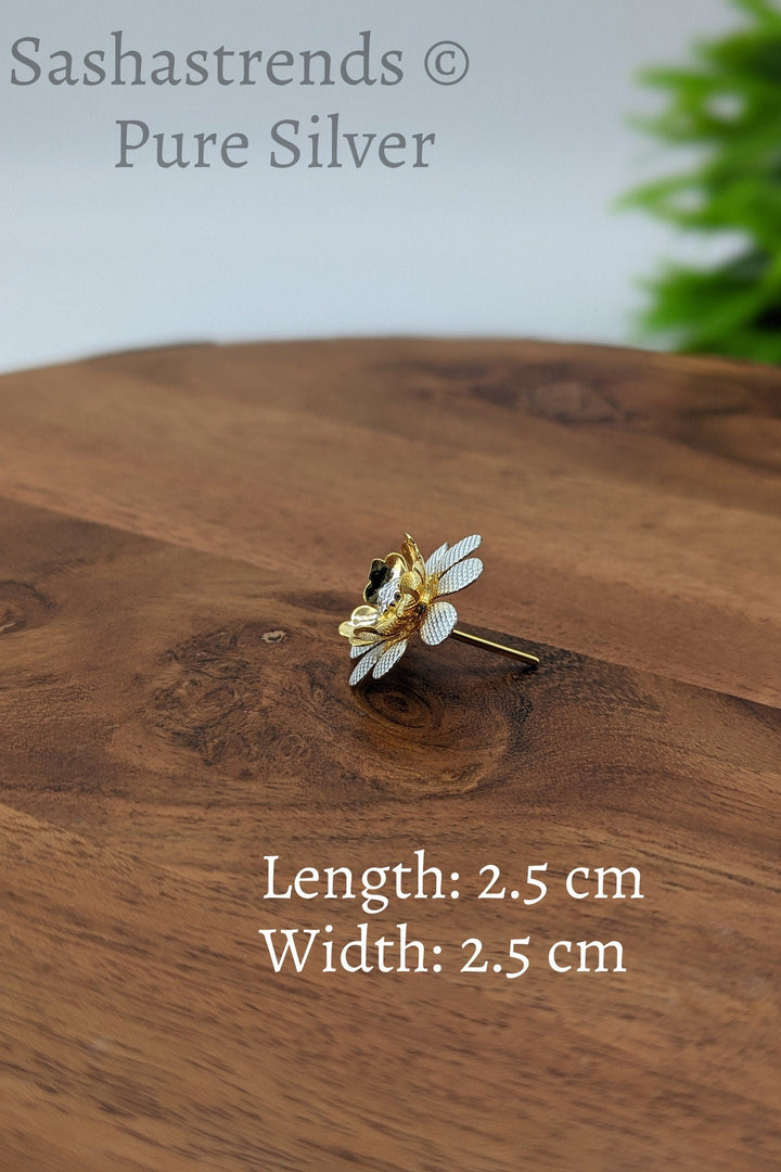 925 Silver pooja flower- gold and silver mullai flower -Silver Pooja Items for Home, Return Gift for Navarathri, Wedding, & Housewarming