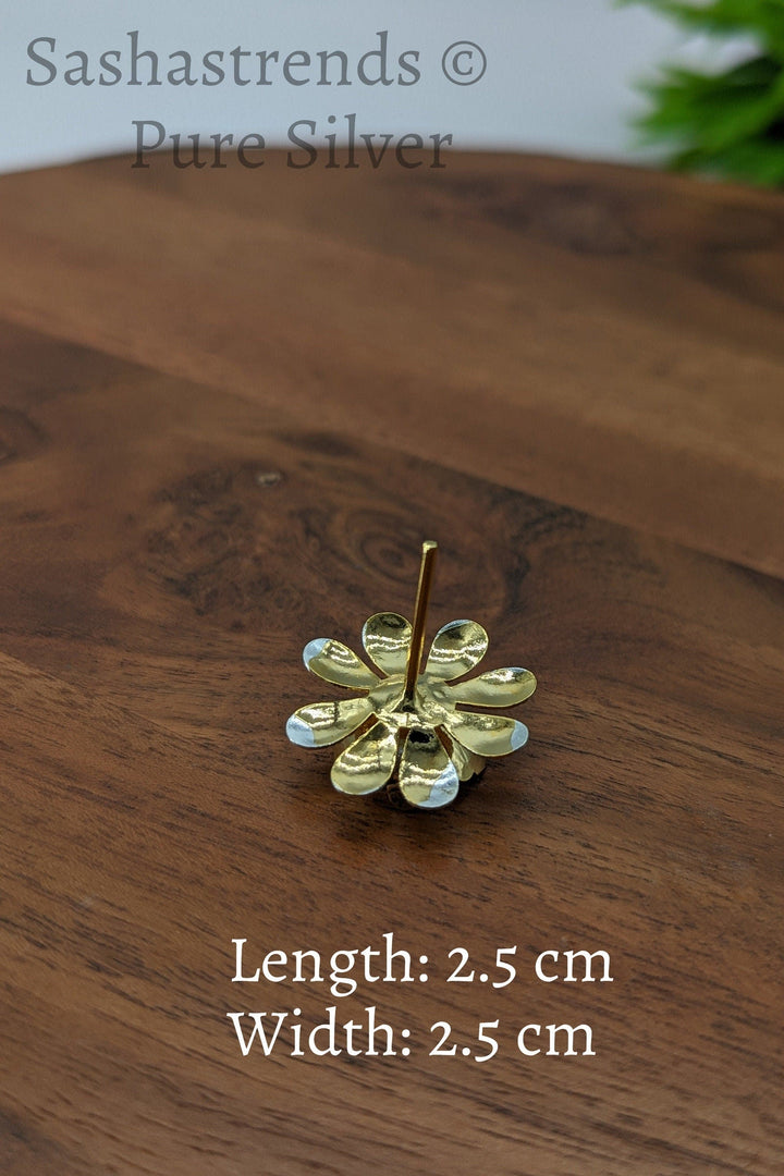 925 Silver pooja flower- gold and silver mullai flower -Silver Pooja Items for Home, Return Gift for Navarathri, Wedding, & Housewarming