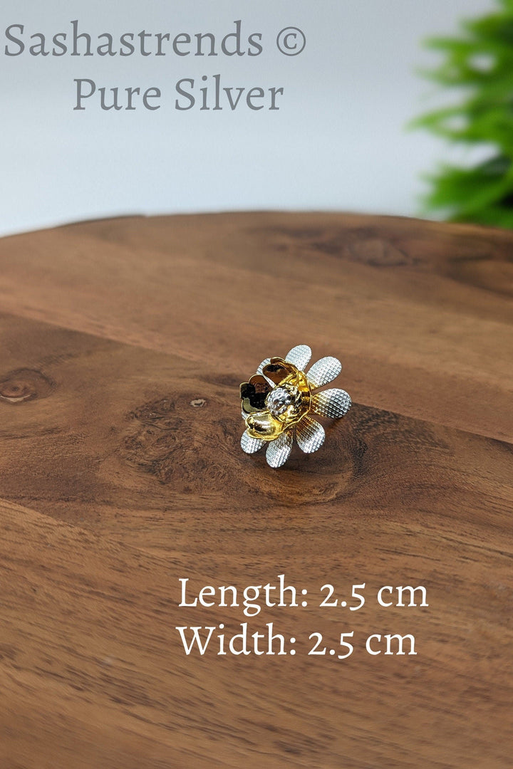 925 Silver pooja flower- gold and silver mullai flower -Silver Pooja Items for Home, Return Gift for Navarathri, Wedding, & Housewarming