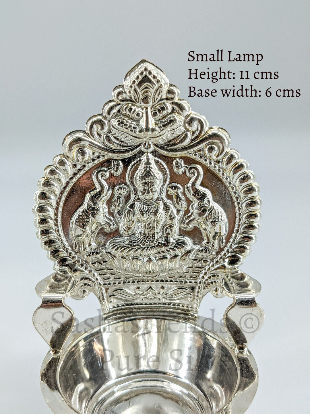 925 silver Kamakshi lamp/villakku height 10cm/11cm/12cm/13cms -pure silver gift items- return gift for navarathri, wedding & housewarming