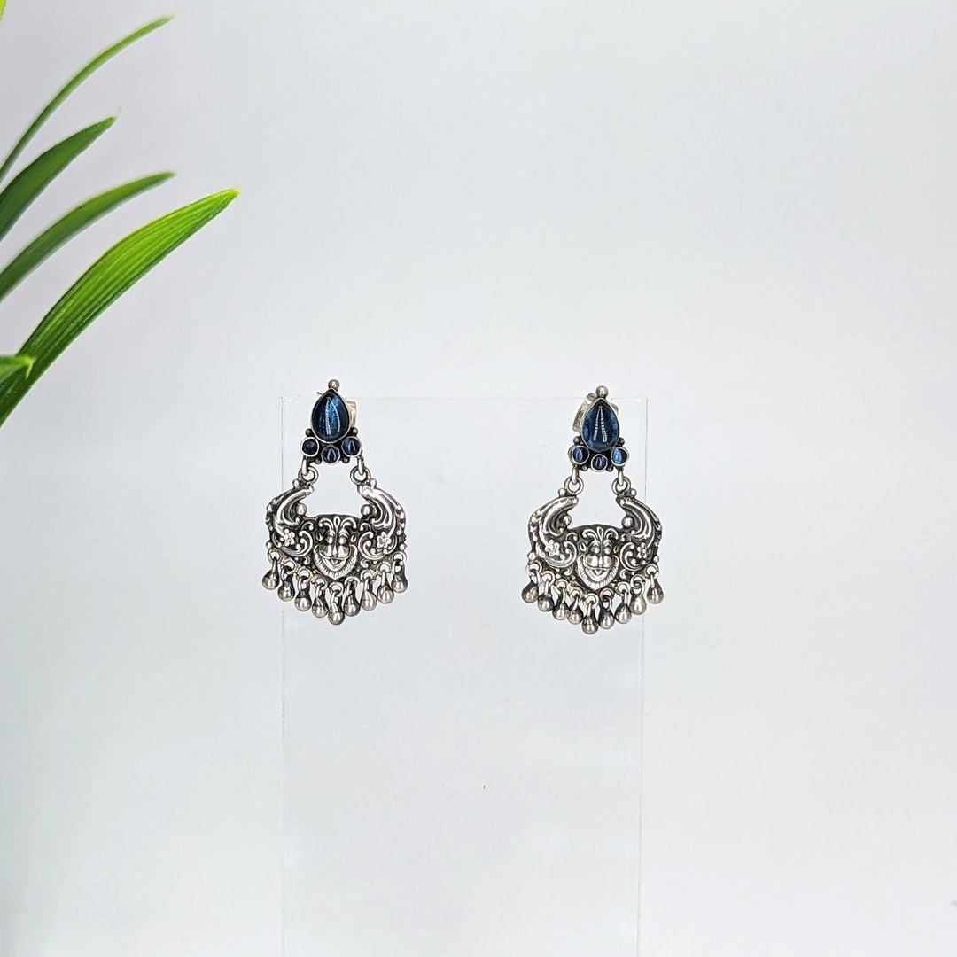 Poshika Simhamura Earring - 925 oxidized silver