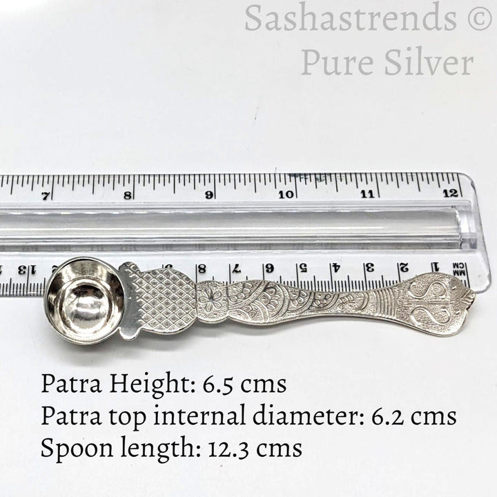 Pure Silver Panchapatra set - 925 silver gift items- pooja items for home, return gift for Navaratri & housewarming