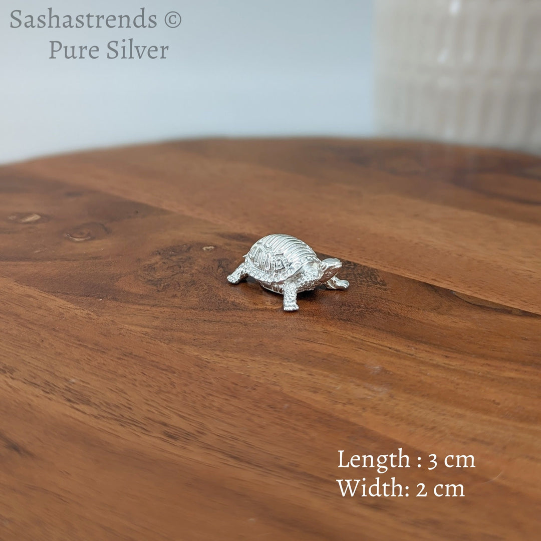 Pure silver tortoise - silver gift items- silver pooja items for home, return gift for navarathri, wedding and housewarming