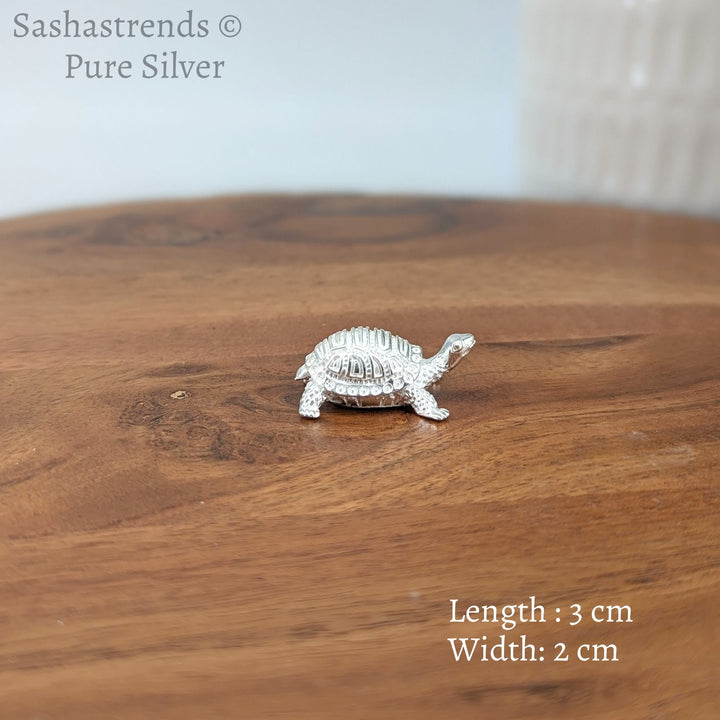 Pure silver tortoise - silver gift items- silver pooja items for home, return gift for navarathri, wedding and housewarming